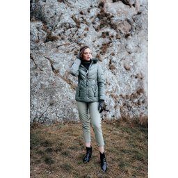 Trendyol kaki morcov țesut frontal nasturi din piele artificială