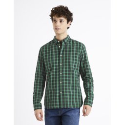 Camasi casual pentru barbati Celio - verde, negru