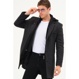 PLT8371 HAINĂ BĂRBĂTEASCĂ DEWBRRY HAINĂ-DIAGONALĂ ANTRACIT