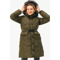 Z6774 DEWBERRY WOMEN'S COAT-KHAKI