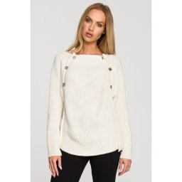 Made Of Emotion Woman's Pullover M712 Ivory