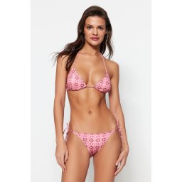 Trendyol geometric model tie-up picior normal bikini fund