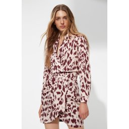 Trendyol X Sagaza Studio Multicolore Leopard Print tricotat fusta