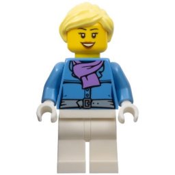 Lego City Minifigurina - Fata in haine de iarna cu par blond