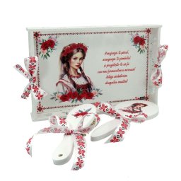 Set Gătit mireasa, Tradițional cu Trandafiri, nepersonalizat, 3 piese - ILIF310001