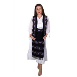 SET Traditional - Vesta, brau si 2 Fote brodate cu model traditional Filipa