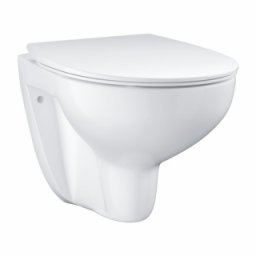 Set vas WC suspendat Grohe Bau Ceramic Rimless cu capac slim soft close alb