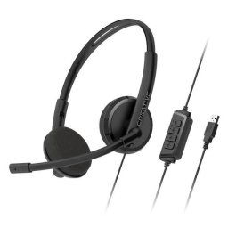 Casti Call Center Creative HS-220, Noise-cancelling Mic, conexiune USB, Negru