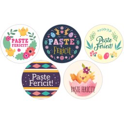 Rola etichete autoadezive personalizate, Buline de Paste, diametru 40 mm, 1000 buc rola