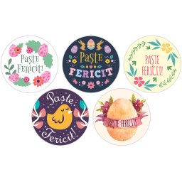 Rola etichete autoadezive personalizate, modele Paste, diametru 40 mm, 1000 buc rola