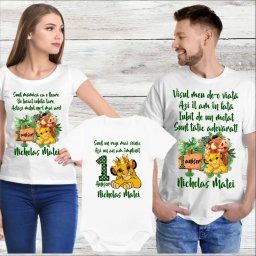 Tricouri personalizate 1 an model Jungle leu Simba