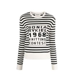 SONIA RYKIEL Tricotat Pu Stripes Inta 23E49U98 R03 raye noir/ecru