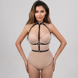 Eross top Belts Hight Neck S/M Black