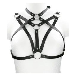 Eross top Open Bra and Rings S/M Black