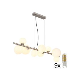 Lustră LED pe cablu RIHA 9xG9/3W/230V crom Globo 56140-9H