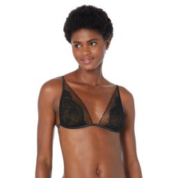 La Perla Honeycomb Shadows Wireless Triangle Bra Onyx