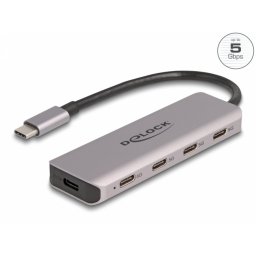 HUB USB 3.2 type C la 4 x USB type C + alimentare, Delock 64238