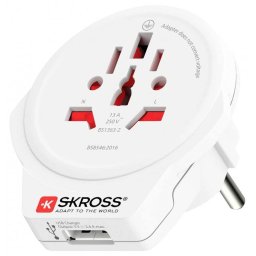 Adaptor priza World la Europa + 1 x USB-A, Sckross 1.500266