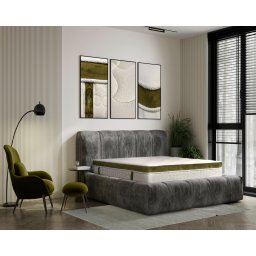 Saltea Ortopedica Green Future Nature Bambus 80x200 cm, memory foam, latex, 25 cm, anatomica, ergonomica, husa detasabila, lavabila, antialergica