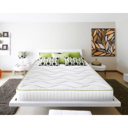 Saltea Ortopedica Green Future Aloe Vera 80x200 cm, memory foam, medie, 18 cm, anatomica, husa cu fibre de bambus tratat cu aloe vera, antialergica