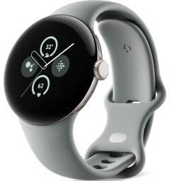 Ceas Smartwatch Google Pixel Watch 2, GPS + Cellular, Champagne Gold Aluminium Case, Hazel Active Band