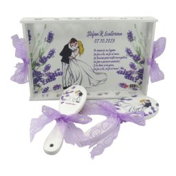 Set gatit mireasa, Lavender, Personalizat, 3 piese - ALIF310009