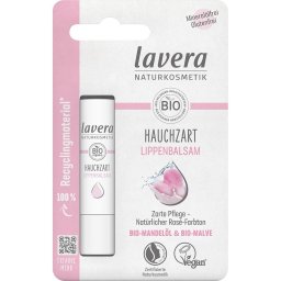 Balsam de buze roz cu ulei de migdale bio si nalba bio, Lavera, 4,5 g