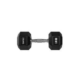Gantera hexagonala, Otel/Cauciuc, 18kg, Negru