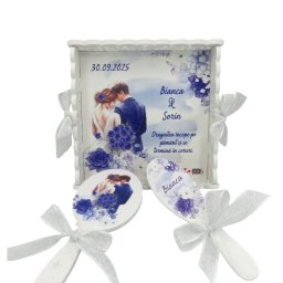 Set Gătit Mireasa, Albastru, Personalizat, 3 piese - ILIF310014