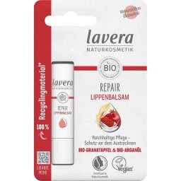 Balsam de buze reparator cu rodie bio si ulei de argan bio, Lavera, 4,5 g