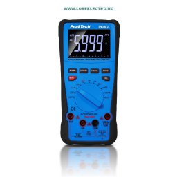 P2030 MULTIMETRU PROFESIONAL DIGITAL CU DISPLAY LCD, AUTO RANGE SI FUNCTIE TRUE RMS, TENSIUNE MAX 1000V AC/DC, MAX.20 AC/DC, OHMETRU MAX. 60 MOhm, Frecventa, TEMPERATURA Max 1000C, Capacitate, PRODUCATOR PEAK TECH