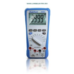 P2015 A MULTIMETRU DIGITAL CU DISPLAY LCD, AUTO RANGE SI FUNCTIE TRUE RMS, TENSIUNE MAX 1000V AC/DC, MAX.600 mA AC/DC, OHMETRU MAX. 40 MOhm, Frecventa, TEMPERATURA Max 1000C, inductanta, Capacitate, PRODUCATOR PEAK TECH