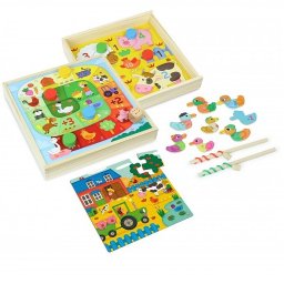 Set jocuri 4 in 1 - La ferma bunicii