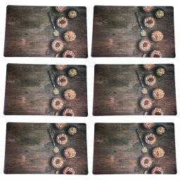 Set suport farfurie pentru servirea mesei, model Pufo Muffins, 6 bucati