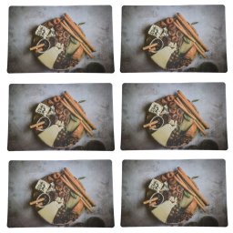 Set suport farfurie pentru servirea mesei, model Pufo Goodness with cheese, 6 bucati