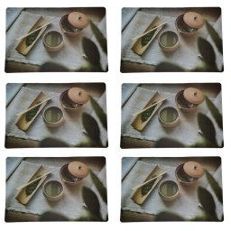 Set suport farfurie pentru servirea mesei, model Pufo Time to relax, 6 bucati