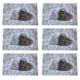 Set suport farfurie pentru servirea mesei, model Pufo Sweet Home, 6 bucati