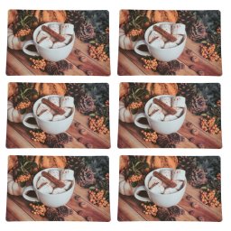 Set suport farfurie pentru servirea mesei, model Pufo Pleasure of Autumn, 6 bucati