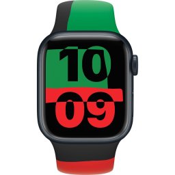 Ceas Smartwatch Apple Watch Series 9, GPS + Cellular, 45mm Midnight Aluminium Case, Black Unity Sport Band - S/M