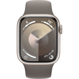 Ceas Smartwatch Apple Watch Series 9, GPS + Cellular, 41mm Starlight Aluminium Case, Clay Sport Band - M/L
