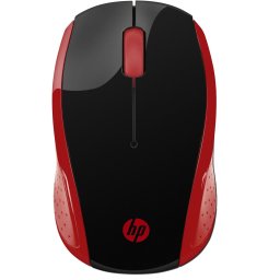 Mouse wireless HP 200, Negru/Rosu