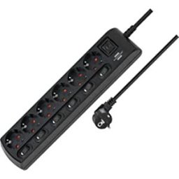 Brennenstuhl Individually switchable socket strip 6-way (black)