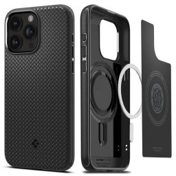 Husa SPIGEN Mag Armor Matte - Husă telefon - compatibil cu Apple iPhone 15 Pro Max - Anti-șoc - culoare Negru