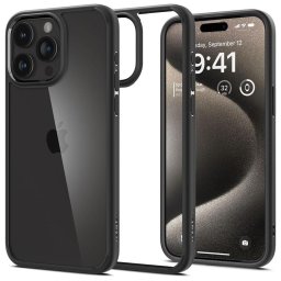 Husa SPIGEN Ultra Hybrid Matte - Husă telefon - compatibil cu Apple iPhone 15 Pro Max - culoare Negru