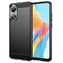 Husa Techsuit Carbon Silicone - Husă silicon - compatibil cu Oppo A78 4G - culoare Negru