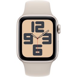 Ceas Smartwatch Apple Watch SE (2023), GPS + Cellular, 44mm Starlight Aluminum Case, Starlight Sport Band - S/M