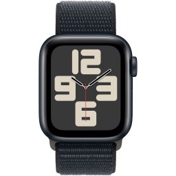 Ceas Smartwatch Apple Watch SE (2023), GPS + Cellular, 44mm Midnight Aluminum Case, Midnight Sport Loop