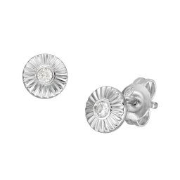 Fossil Cercei eleganți din argint cu cristal Circle JFS00617040