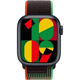Ceas Smartwatch Apple Watch Series 9, GPS, 41mm Midnight Aluminium Case, Black Unity Sport Loop