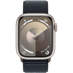 Ceas Smartwatch Apple Watch Series 9, GPS, 45mm Starlight Aluminium Case, Midnight Sport Loop